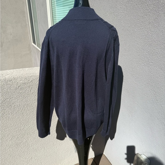 Brooks Brothers XL Navy Blue Cable Knit 1/4 Zip Pullover Sweater - Picture 2 of 3